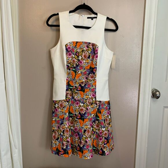 NWT Tibi White Floral Fit and Flare Potpourri Dress ret $435 sz 6 - Picture 1 of 14